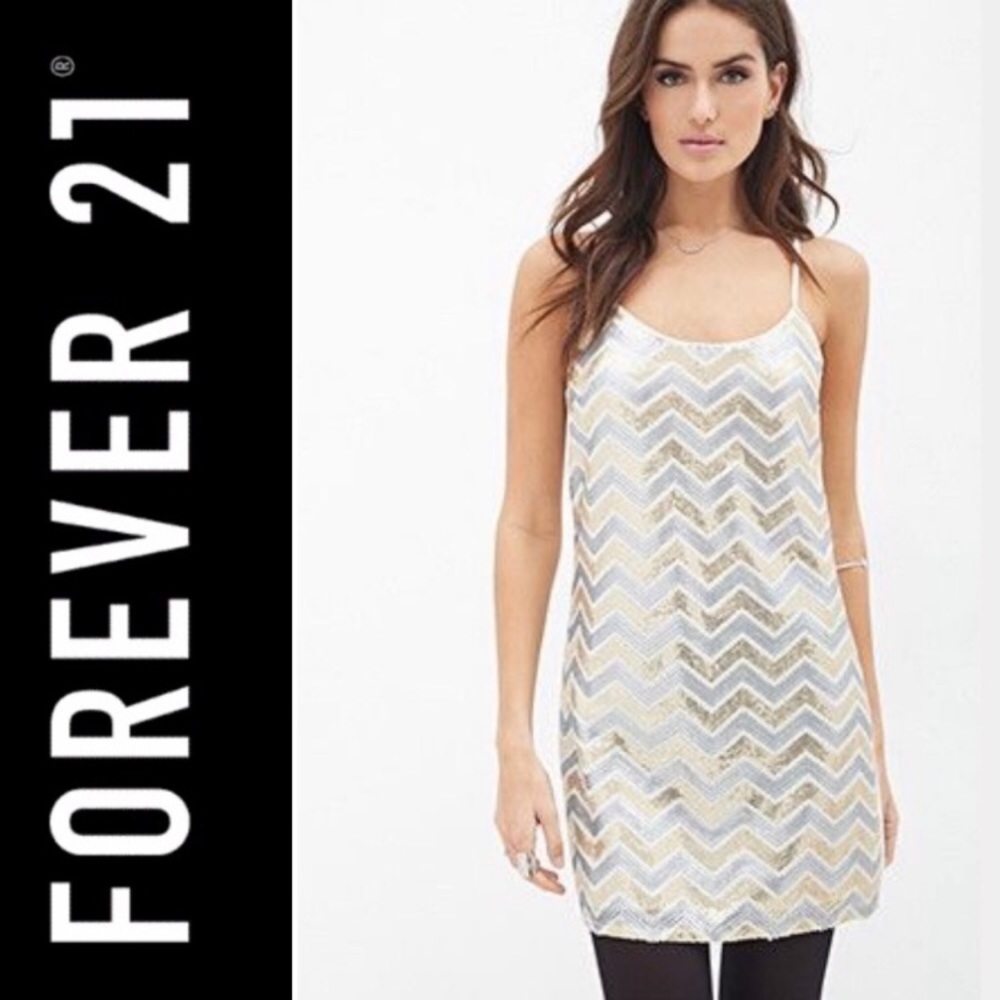 F21 • Gold & Silver Sequin Dress